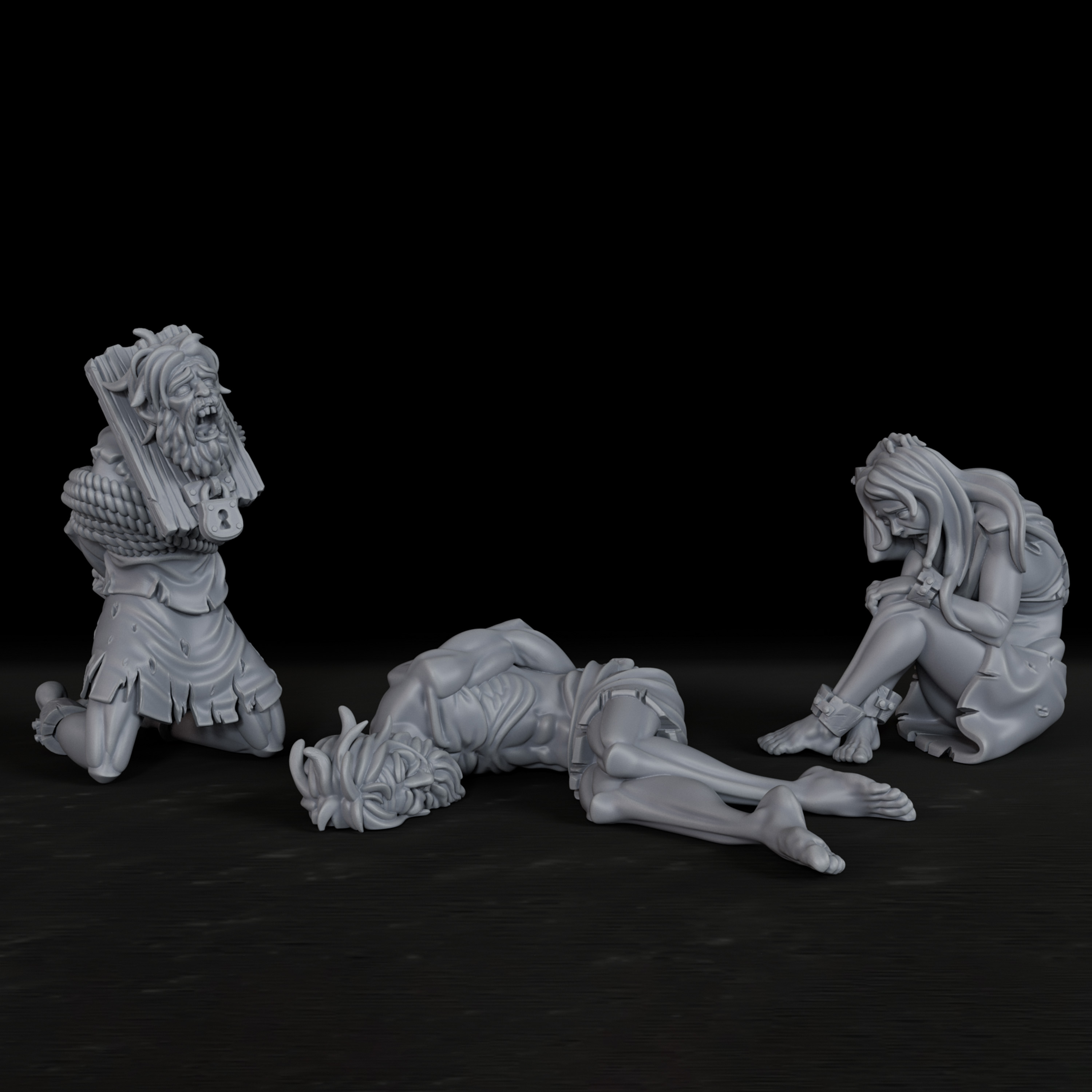 Miniature Terrain Set - Zestaw Miniatur Więźniów z Dungeonów -