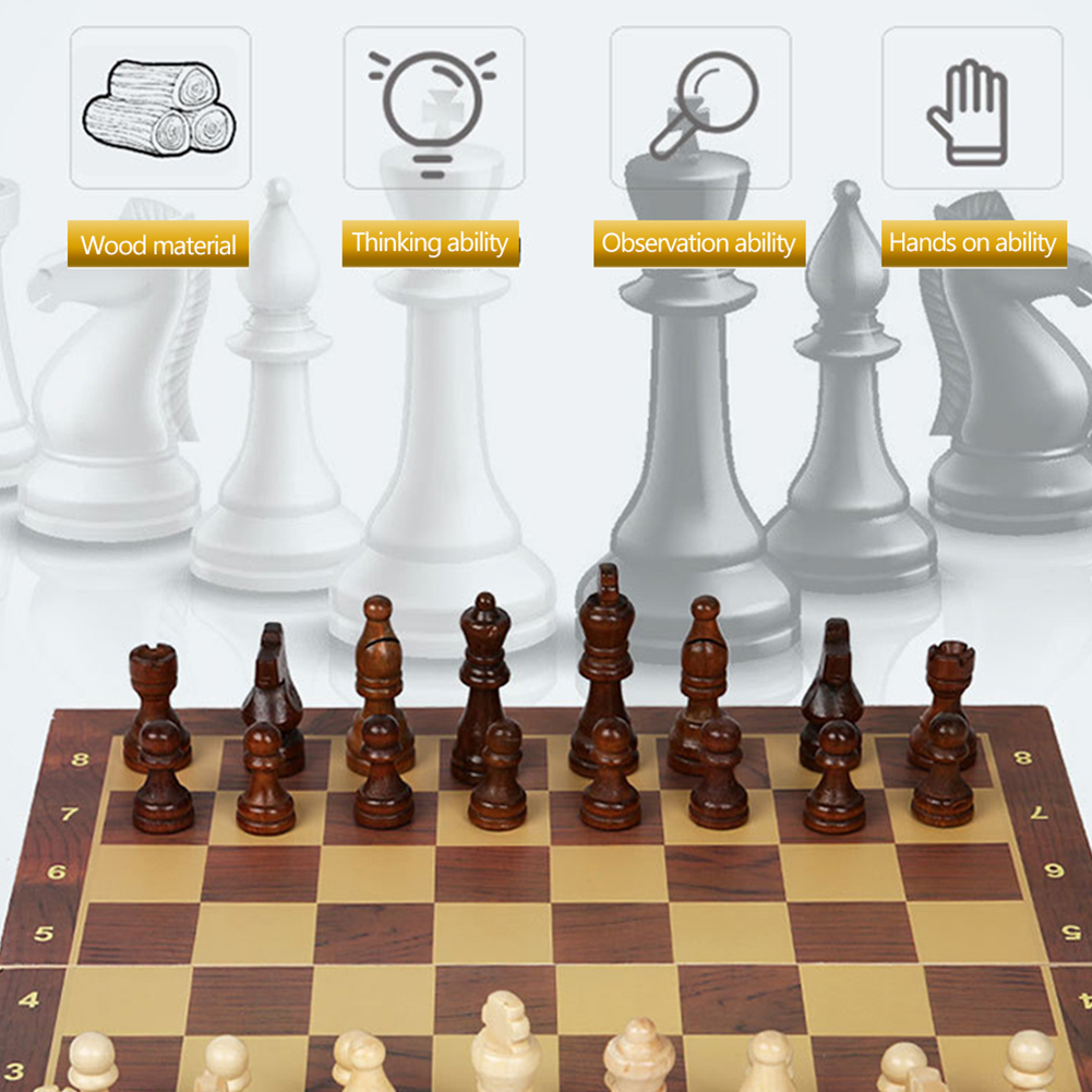 Duża szachownica rozwijająca m – Chess Set Wooden recenzja i cena