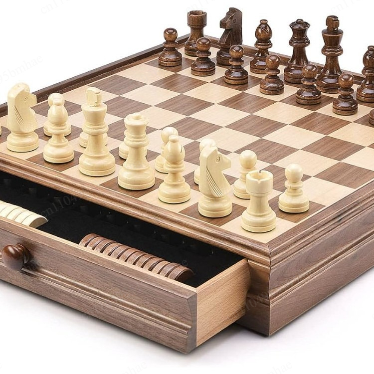 Zestaw do szachów i warcabów z – Chess Set Wooden recenzja i cena
