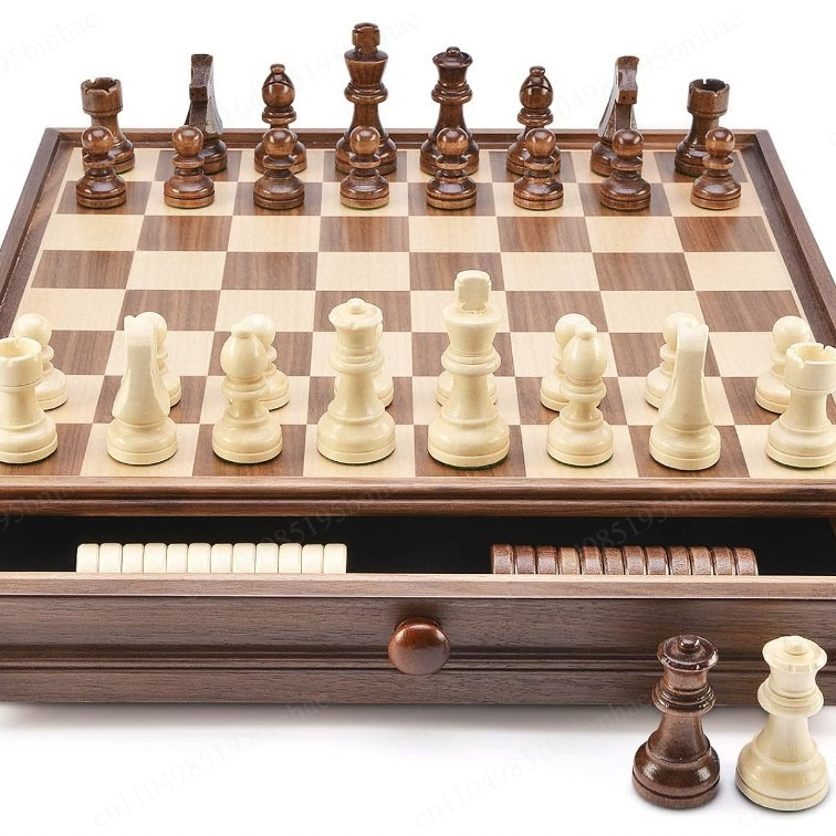 Zestaw do szachów i warcabów z – Chess Set Wooden recenzja i cena