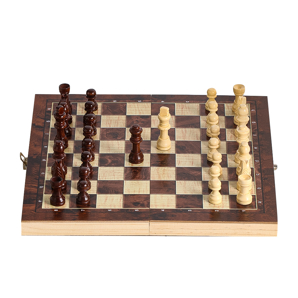 Drewniany zestaw 3 w 1: warcab – Chess Set Wooden recenzja i cena
